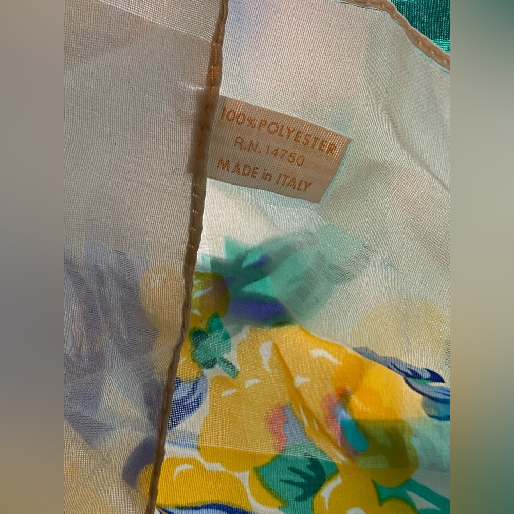 Silk Floral Scarf Made in Italy - Picture 5 of 15
